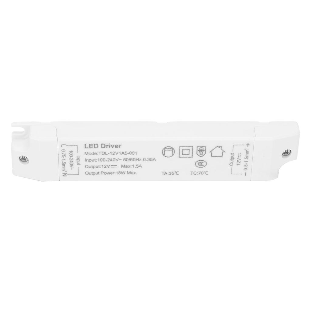 LED Driver Power Supply Transformer Adapter Control Switch PVC TDL‑12V1A5‑001 AC100V‑240V