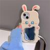 Ins Korean Cute 3d Cartoon Bunny Ears Make Up Mirror Phone Case For Iphone 14 13 12 11 Pro Max Silicone Protective Soft Cover