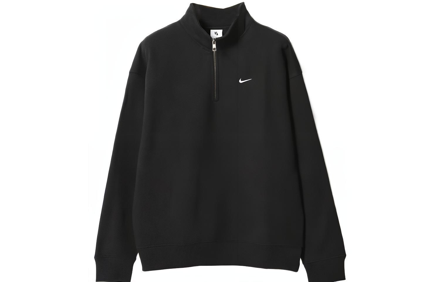 Nike Daily Vintage Sweatshirts Men s Black Stand Collar Moderate Regular DQ5210-010 XXXL