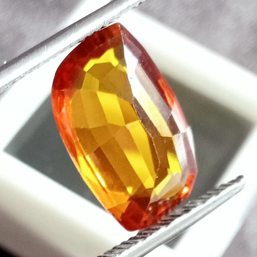 Certified Natural Fancy Painite Mogok Orange Yellow 13-14 Ct Stunning Gemstone