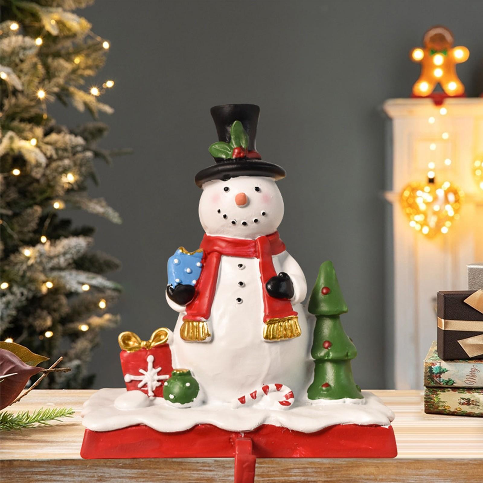 

Держатель рождественских чулок, 3D держатель для чулок в виде Санты и снеговика для каминной полки, сезонные декоративные крючки, украшение для вечеринки в помещении One Size