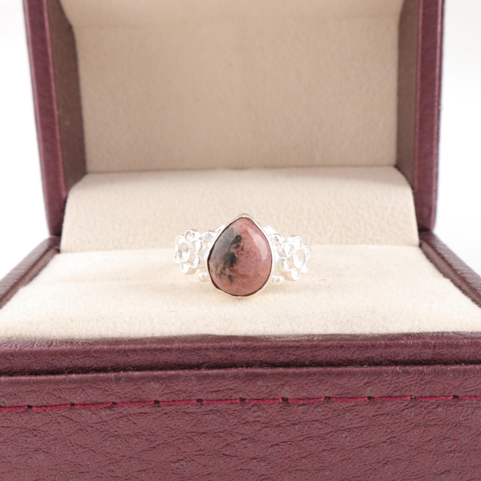 

Натуральный Родонит Ювелирное изделие из серебра 925 пробы Кольцо ручной работы для подарка на день рождения RR-59-31 8.75