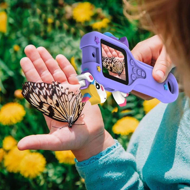 Handheld Kids Microscope Toy 500X 2 Display LED Light Educational Gift For Boys Girls Age 3 13