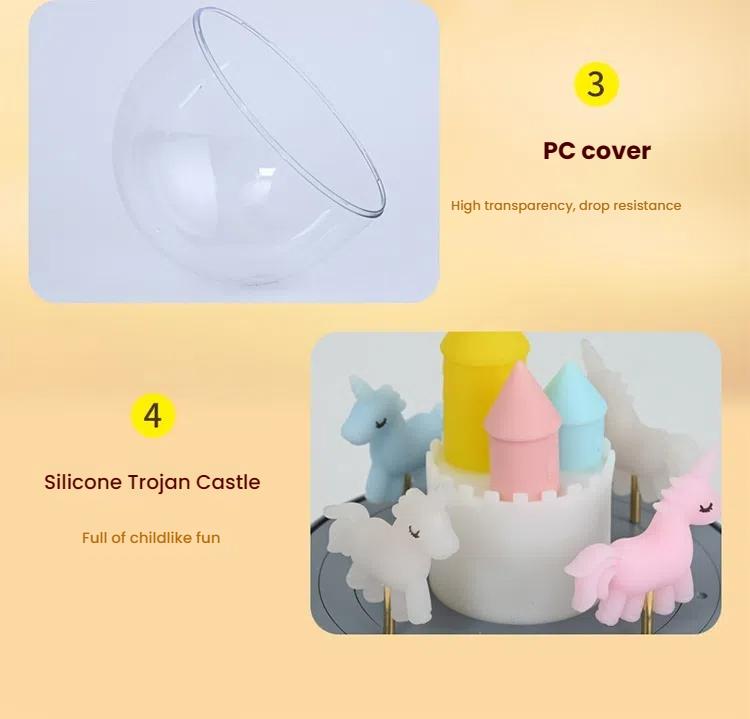 Dropshipping USB LED Atmosphere Light Music Box CJH Carousel Nightlight for Children's Festival Fantasy Desk Lamp Novelty Gift