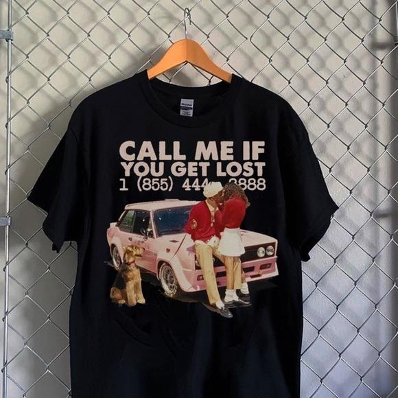 

Call Me If You Get Lost Retro-Style Graphic Tee Casual Print Comfortable And Versatile Pure Cotton Printed T-Shirt Unisex Style 4XL
