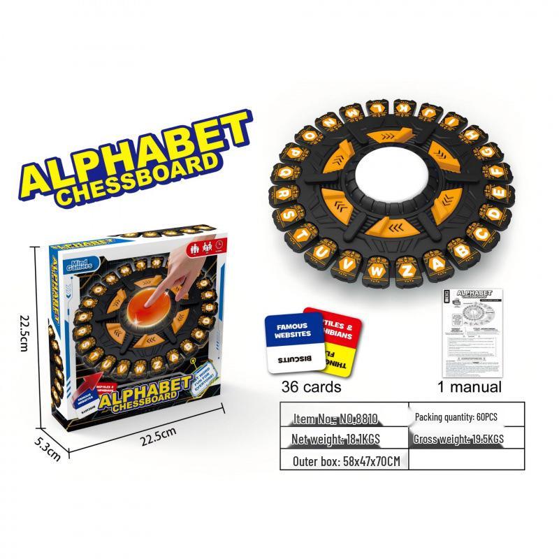 Трансграничная 24-клавишная Буквенная шахматная доска «Сумасшедшее колесо», настольная игра для вечеринок для взрослых