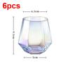 6pcs/lot Whiskey Glass Diamond Crystal Wine Glass Cup Golden Transparent Coffee Mug Cup Milk Tea Mugs Beer Glass Bar Drinkware