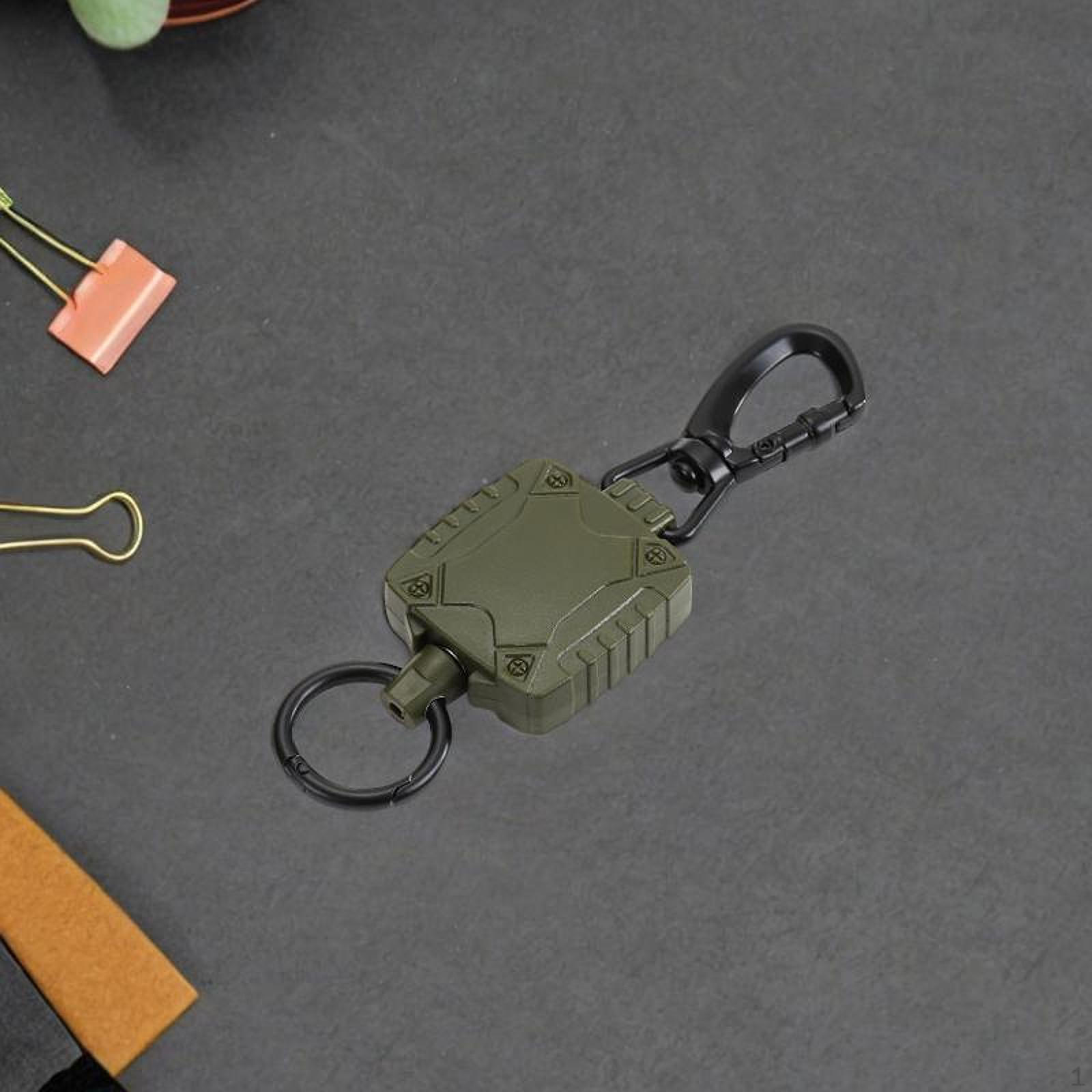 

Брелок для ключей с выдвижной конструкцией и стальным шнуром для использования на открытом воздухе зелёный