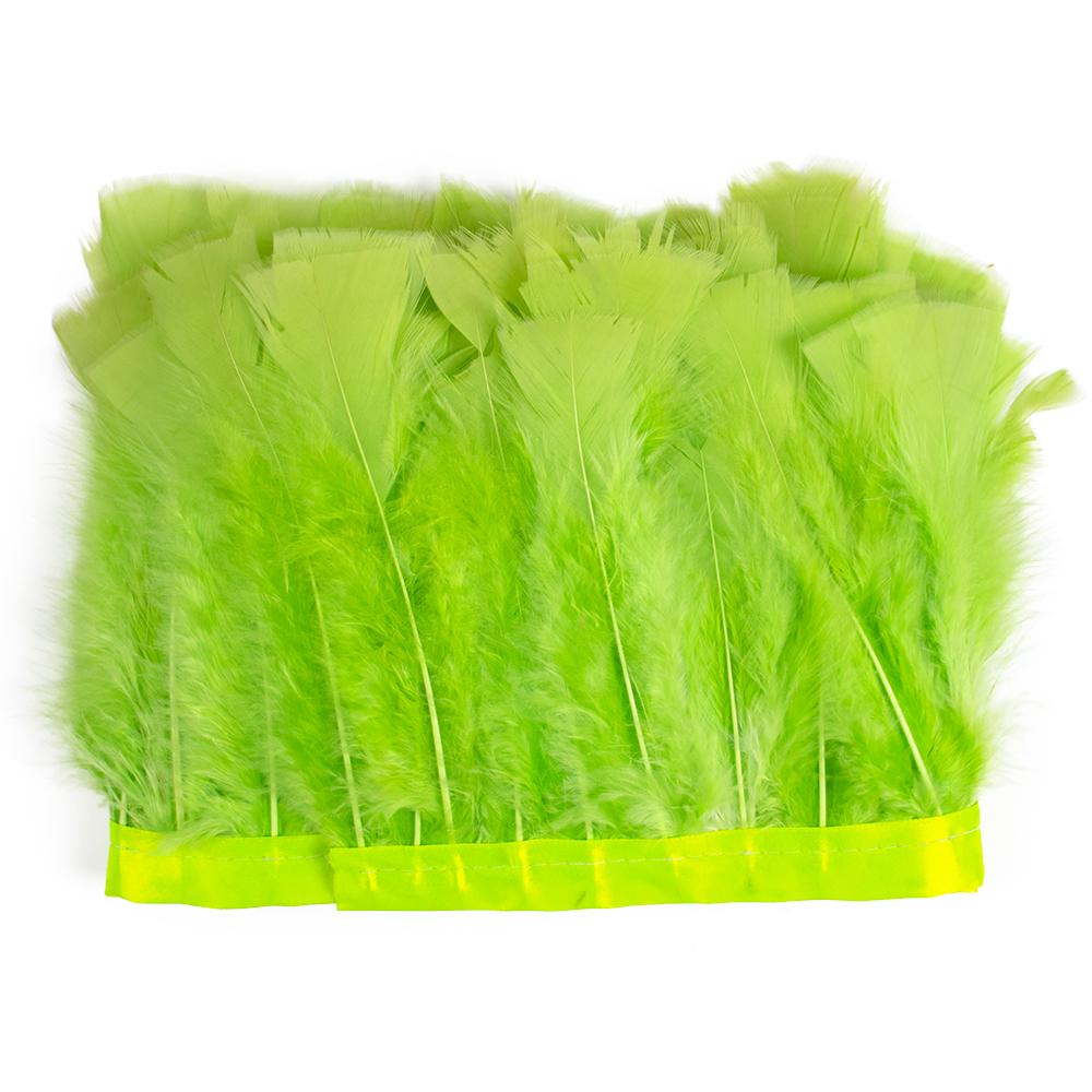 10-15cm Green Turkey Feather Trim Ribbon Fringe For Crafts Wedding Dress Decor Sewing Accessories Plumas 1Meter Long