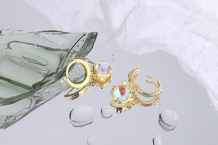 PRIVIE Niedlicher Tiger-Creolen-Kristall, 925 Sterling, Luxus-Geschenkbox inklusive, Damen-Ohrringe, Motiv, Design, Gold, Glas, Opal, Zirkonia,