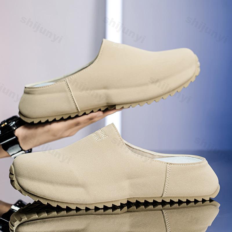 Fashion 2025 Spring Concise Design Fashion Trend Casual Half Slippers for Men Soft Soled Comfortable Slip on Beach Mules Chunky Draggers