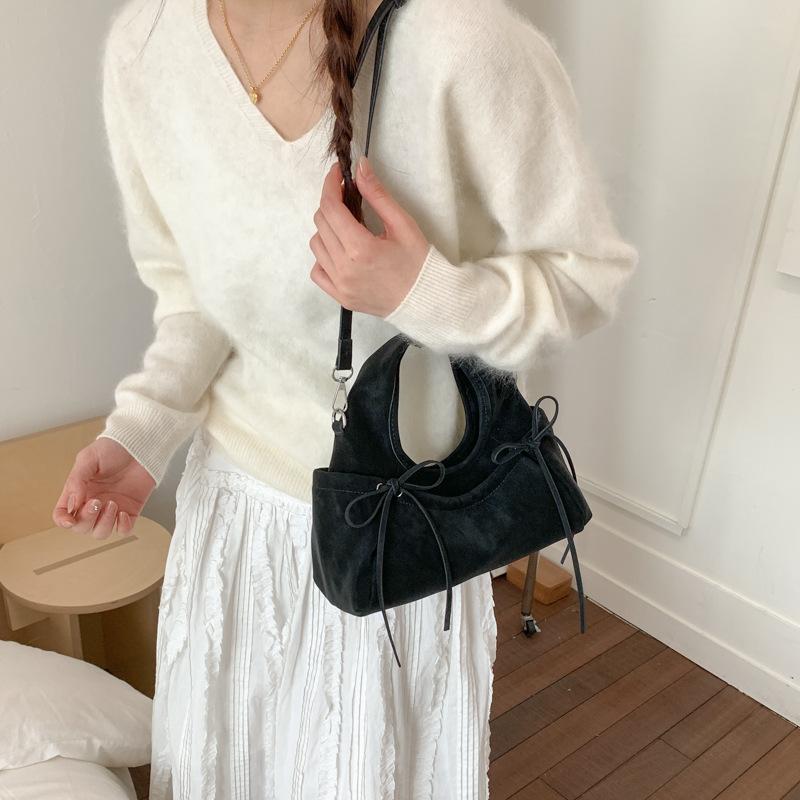 

Korean Style Ballet Crossbody Bag New Trendy Womens Handle Bag Folded Design Versatile Comfortable and Versatile Commuting Bag чёрный