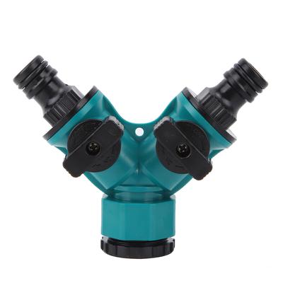 Haushalt Y-Stück Adapter Verbinder Gartenschlauch Wasserhahn Schalter Ein / Aus Ventil Rohrverschraubungen