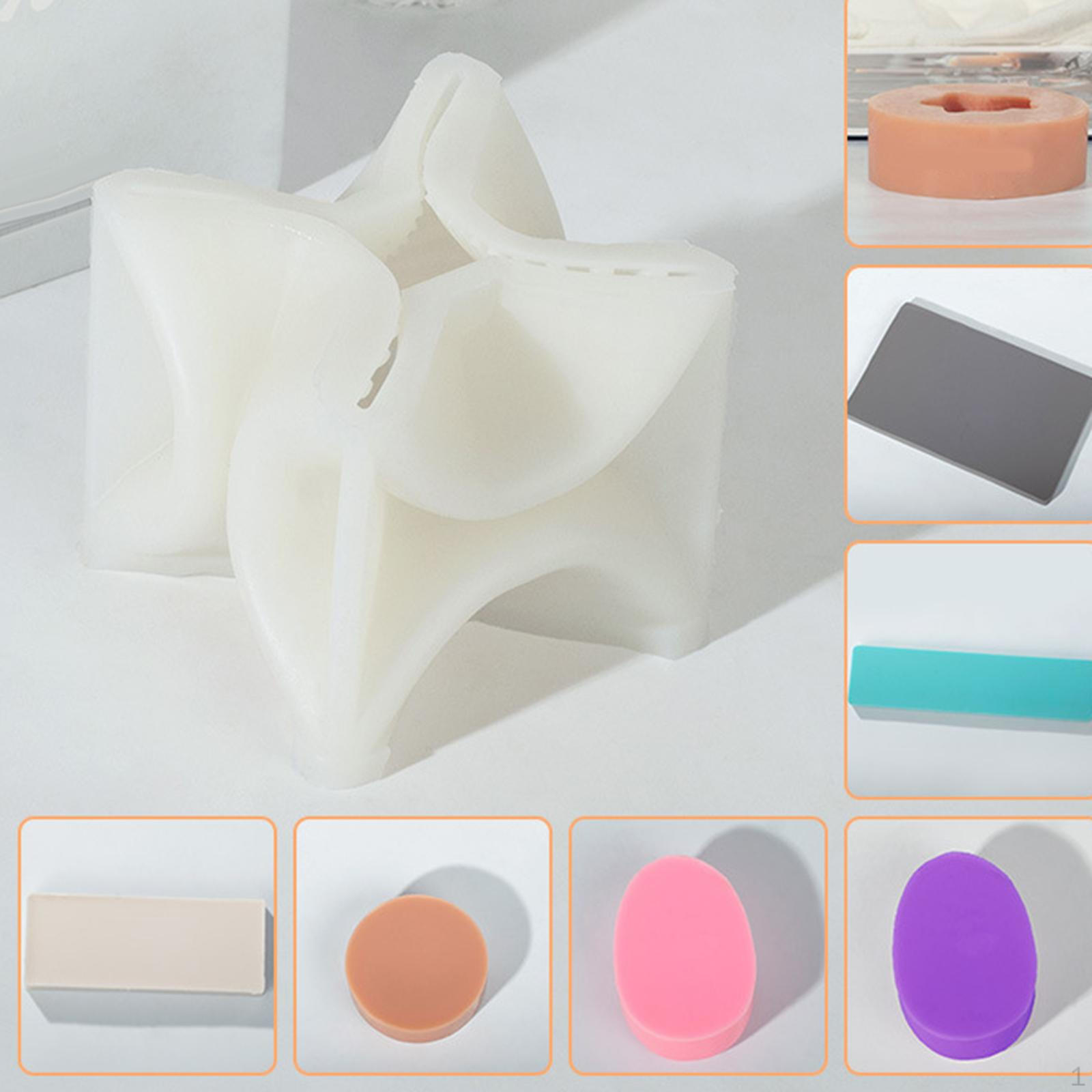 

3D Silicone Candle Epoxy Resin DIY Handcraft Figurine Clay Crafts Plaster Reusable Ornaments