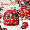 Unisex Red Christmas Digital Print Curved Baseball