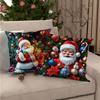Cartoon Weihnachtsmann Polyester Kissenbezug Weihnachten Sofa Kissenbezug Zuhause Feiertag Bedruckter Kissenbezug