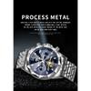 BINBOND Luxury Men Watch Top Original Waterproof Luminous Chronograph Man Wristwatch Stainless Steel Quartz Watches