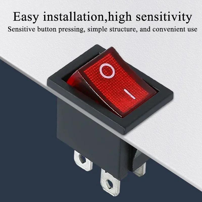 10/30/100 Pcs KCD1 Snap - In Boat Rocker Switch - SPST ON - OFF, 2/3/4 Pin, 250V 6A (AC) / 125V 10A, 2P Toggle Power Snap Switch