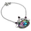 Natural Spiny Oyster, Amethyst Gemstone 925 Sterling Silver Necklace 18" m8F57