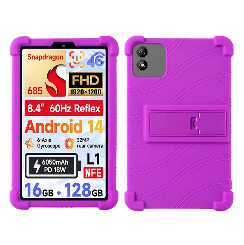 Pour tablette BNCF BPad Mini 8,4 pouces Housse en Silicone Souple pour Tablette - Écologique, Résistante aux Chutes et Durable violet