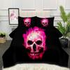 Fat Quilt Skull Three-piece Set Digital Printing Feather Silk Cotton Quilt Cover