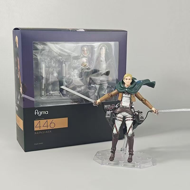 В наличии Figma 446 Атака Титанов Эрвин Смит В наличии Аниме Фигурка Действия Коллекционная Модель Игрушка Для Фанатов Настольное Украшение
