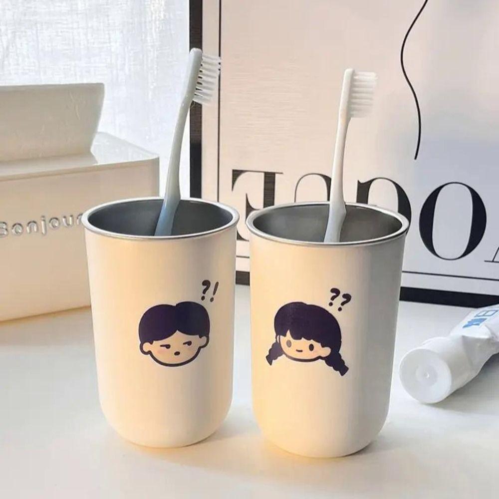 Simple Style Couple Toothbrush Cup Cartoon Rinse Cup Thick Mouthwash Cup  Gift