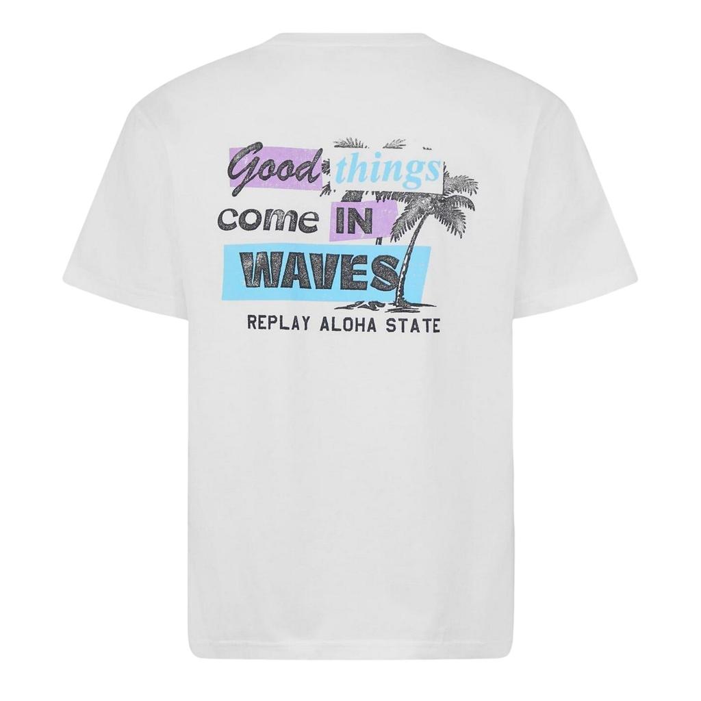 Replay Mens Aloha State Graphic Print Regular T-Shirt