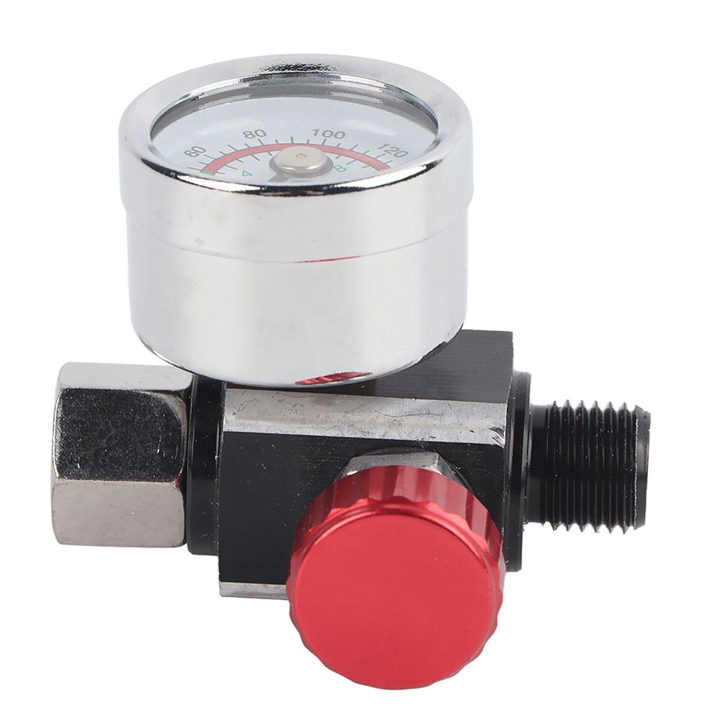 Air Pressure Regulator 0 10bar 0 140psi Aluminum Alloy Valve 1 4inBSPP Inlet Outlet ConnectorSilver