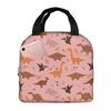 Cartoon Cute Dinosaur Pattern Insulated Lunch Bag for Women Office Cooler Thermal Food Box Tote Portable Lunch Boxes Container