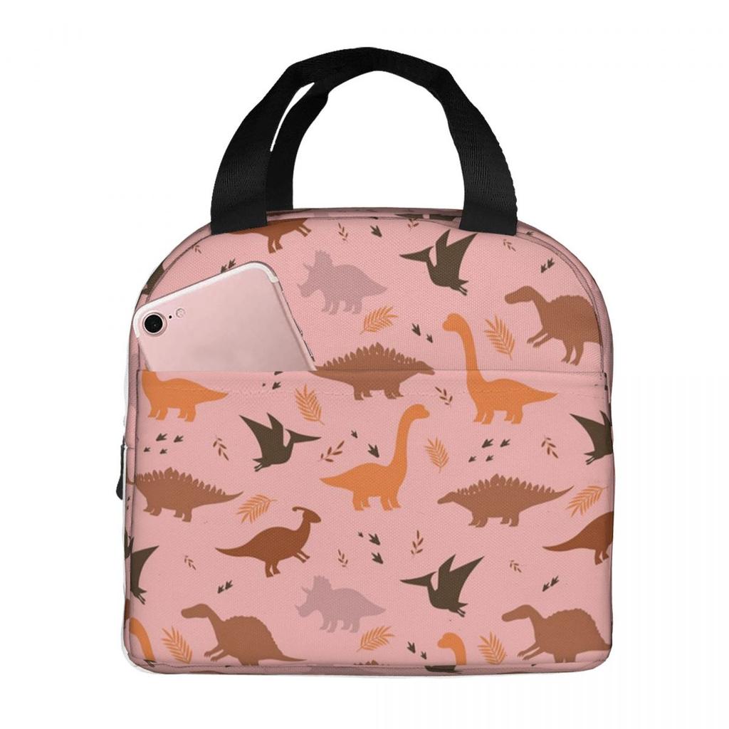 Cartoon Cute Dinosaur Pattern Insulated Lunch Bag for Women Office Cooler Thermal Food Box Tote Portable Lunch Boxes Container