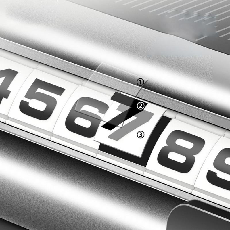 Temporary Parking Number Plate Solar Powered Automobile Temporary Parking Card Roller Adjustment Car Interior Glowing Telephone