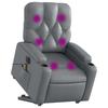 VidaXL Electric Massage Recliner Armchair Grey Faux Leather 3204796