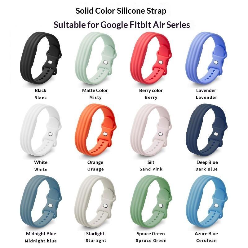 Scratch-resistant Wear-resistant Silicone Sport Strap Fit for Fitbit Air Adjustable Wristband for Gym Hiking Cycling