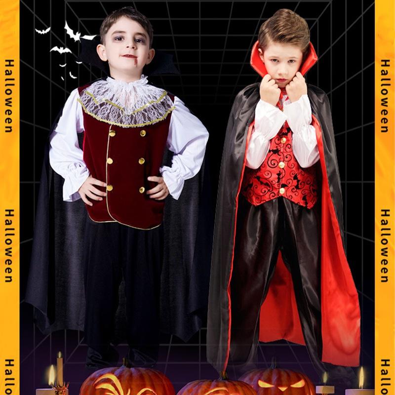 Boys Kids Royal Vampire Halloween Cosplay Fancy Dress Costume Outfit