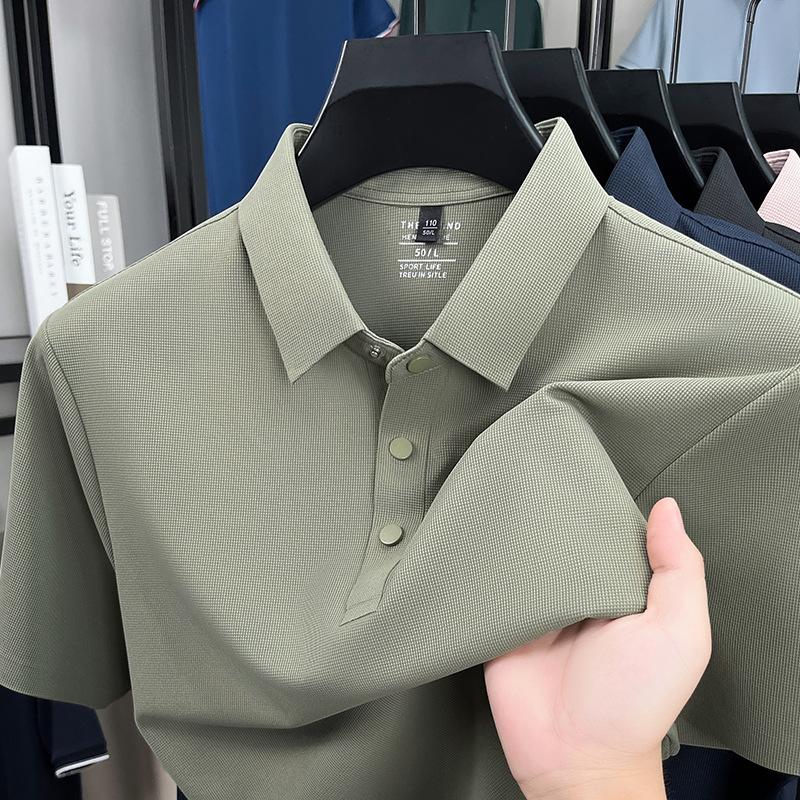 Polo Men's Short Sleeve Summer Breathable Lapel Collar T-Shirt Business Casual Versatile Top