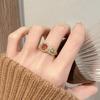 French Italian Weave Gold Carving Process Red Zir*****Pen Ring Brushed Light Luxury Heavy Industry High Sense Ring