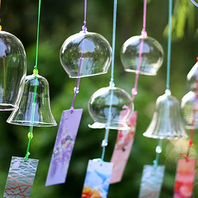 Transparent Glass Wind Chimes Windows Wind Bell Hanging Outdoor Garden Decor Garden Chimes Japanese Room Decor Diy Crafts