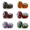 Silver Plated Macroporous Resin Glass Beads for Charms Bracelet Necklace Keychain Women Girls Jewelry Gifts