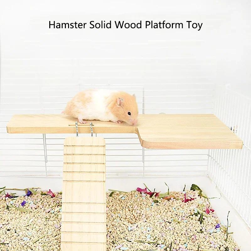 Functional Wooden Hamster House Desk Platform Pet Stand Toy Station Board Pet Products Hamster Cage Golden Bear Toy Supplies
