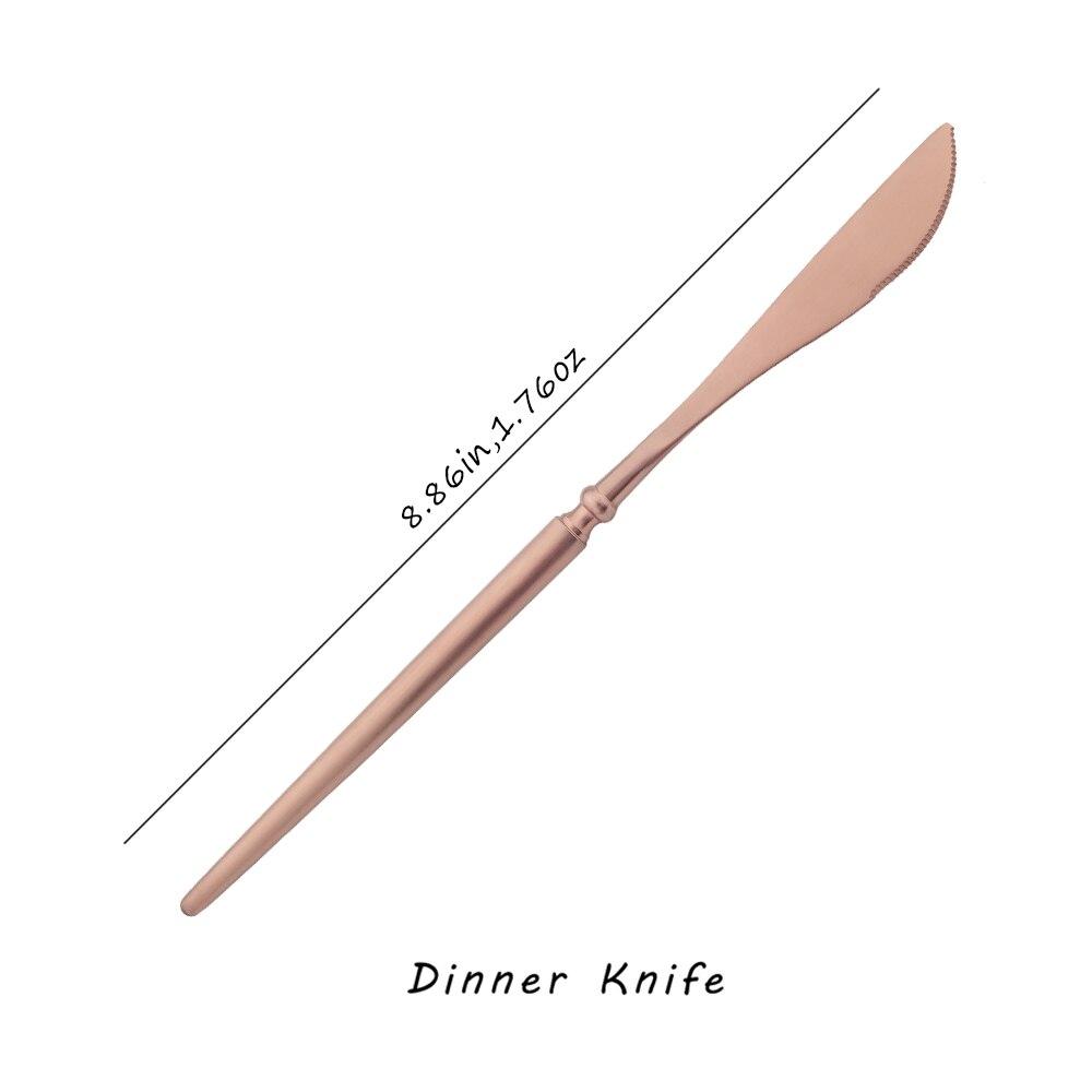 1Pc Matte 304 Stainless Steel Dinner Knife Cutlery Set Kitchen Tableware Western Gold Table Knife Dinnerware Set