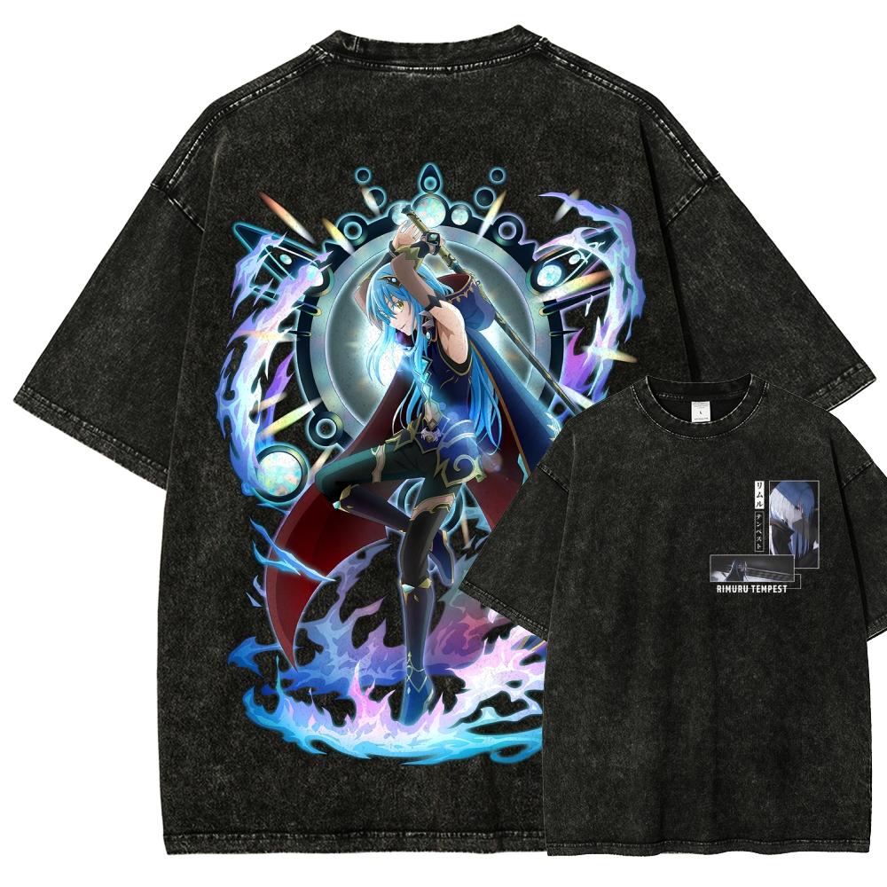 

That Time I Got Reincarnated as a Slime Anime Lover Washed T-shirt Year round clothing high quality personality Clothes Plus Size Unisex New Model XXXL