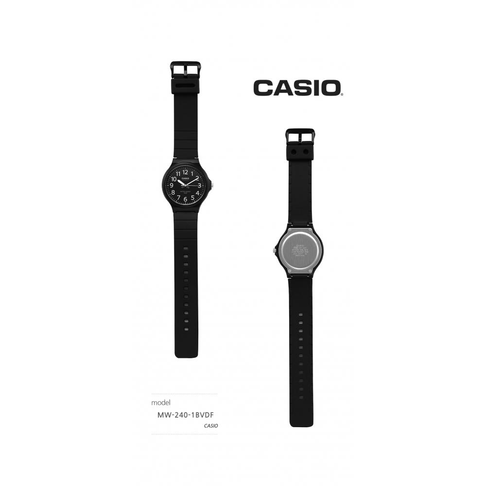 Casio Mw 240 1bvdf Mw 240 1b Analog Sat Student Male Urethane Watch