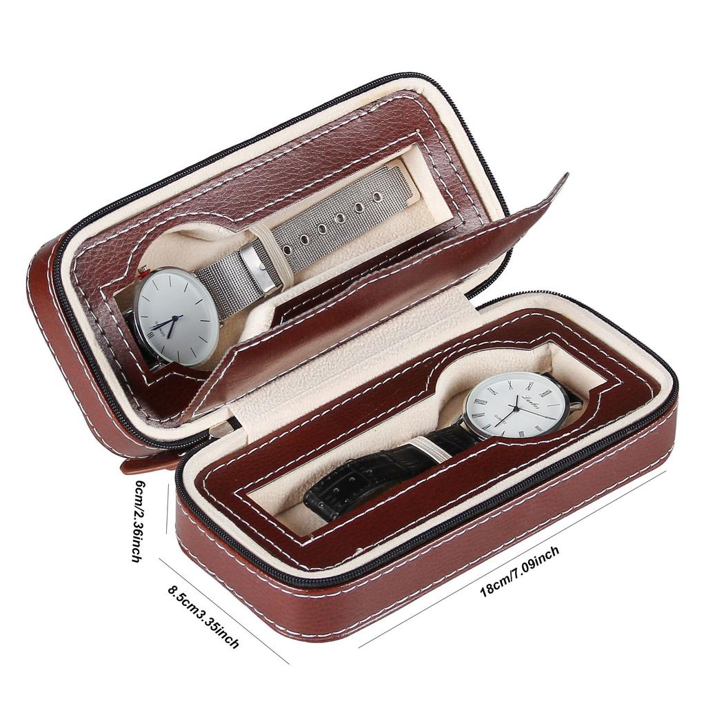 Delesys 2/3/4/8 Slots Embedded Portable Travel Storage Bag For Watch/Daily Necessities Storage Box Leather Zipper Watch Box