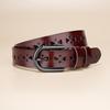 Cowhide Pin Buckle Casual Belt Men's Belt Personalized Fashion Trend Hollow Design Men's and Lesbian Belt