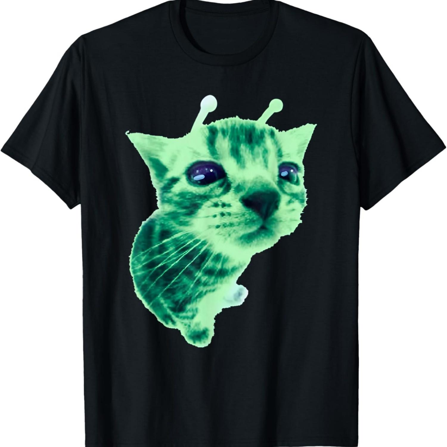Gnarp Cat Silly Alien Cat Meme Brainrot Meme Funny Silly Cat T-Shirt(1) S