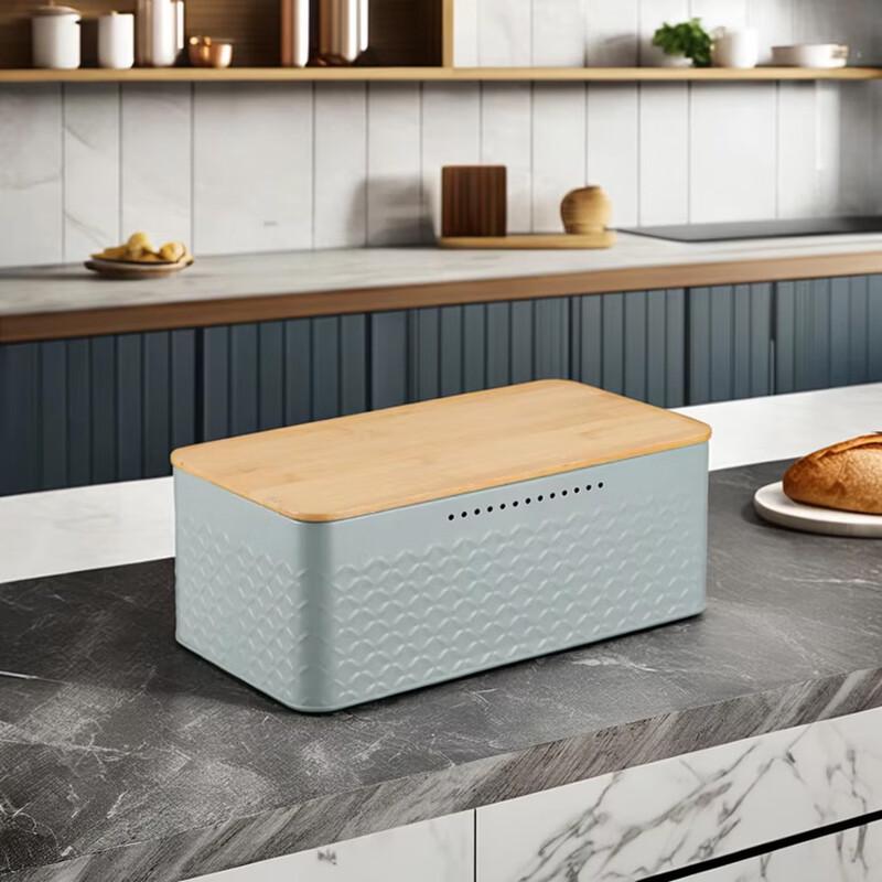 Квадратная металлическая хлебница с узором