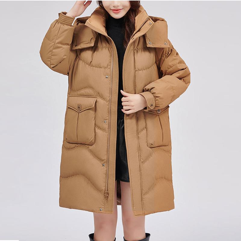 Medium and long thick down jacket women's winter new Korean version down white duck down women's down jacket