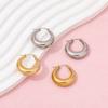Joolim PVD 18K Gold Plated Hollow Circle Hoop Earring for Women Stainless Steel Fashion Jewelry