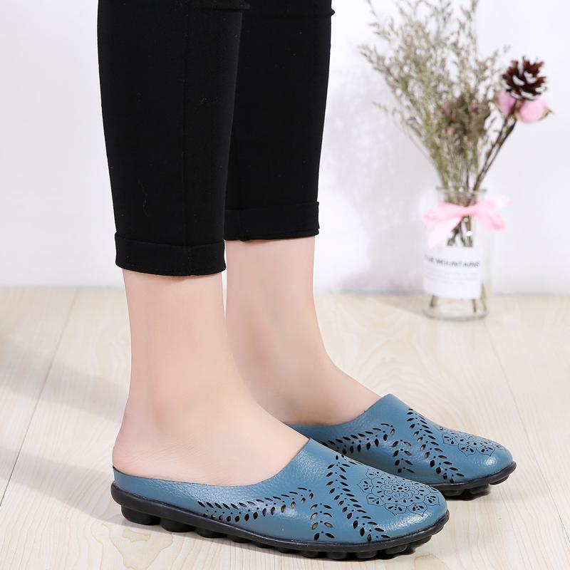 Women's Backless Walking Sneakers Summer Slip-on Mule Shoes Closed Toe Slippers Comfort Casual Travel Mule